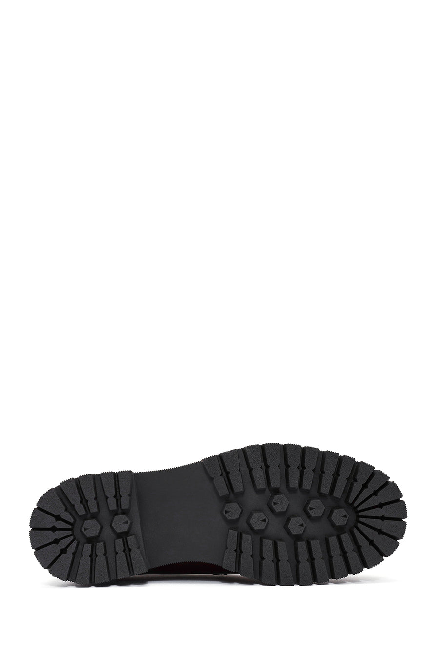 Kadın Bordo Kalın Tabanlı Deri Loafer