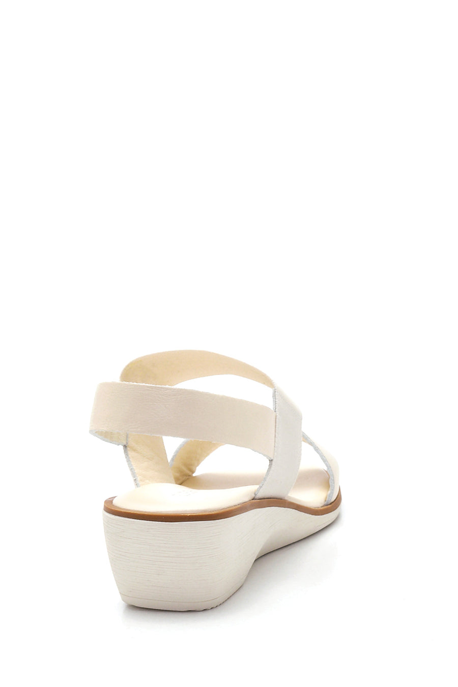 Women's Beige Leather Wedge Heel Sandals