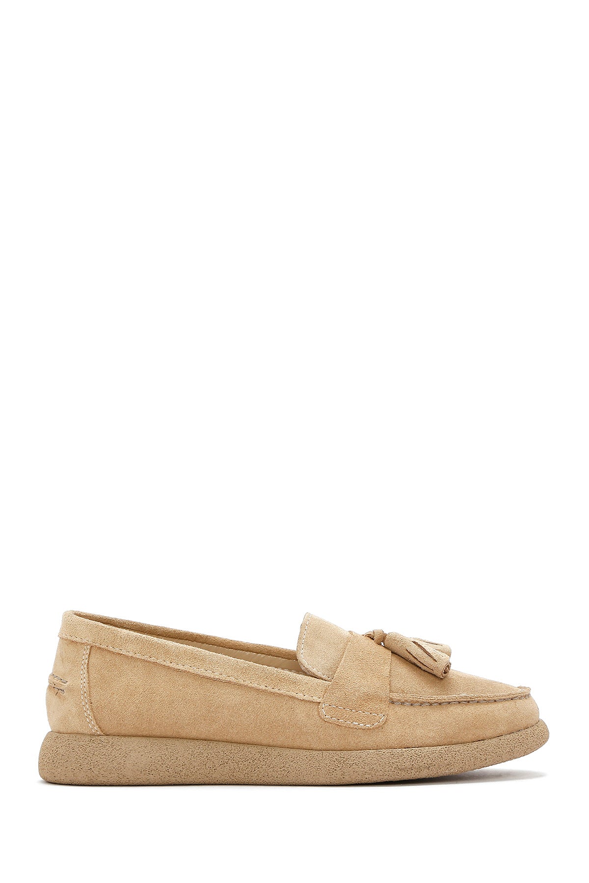 Kadın Bej Süet Deri Comfort Loafer 25SFD152010 | Derimod