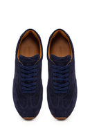 Erkek Lacivert Bağcıklı Süet Deri Sneaker | Derimod