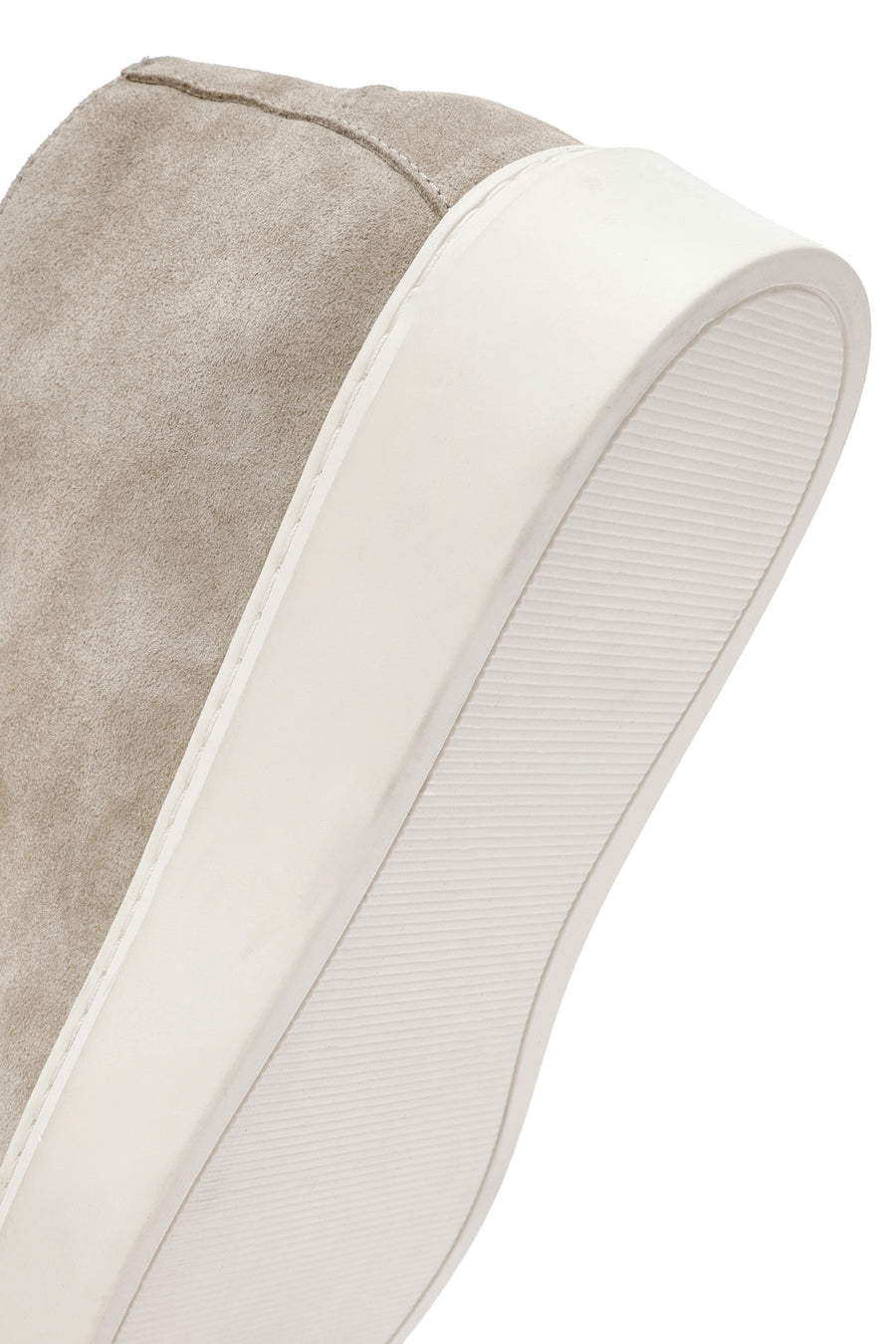 Women's Beige Thick-Soled Suede Leather Ankle Boots