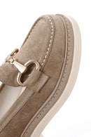 Women's Beige Suede Leather Buckle Loafer | Derimod