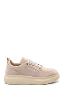 Women's Leather Suede Sneaker | Derimod