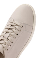 Men's White Lace-up Leather Sneaker | Derimod