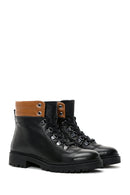 Women's Black Leather Lace-up Boots | Derimod