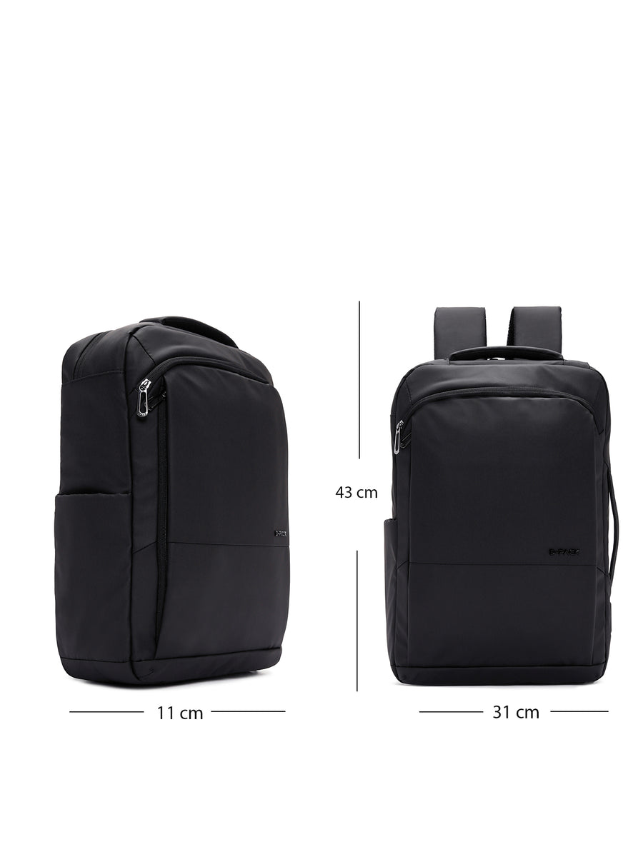 D-Pack Unisex Black Technological Fabric Backpack