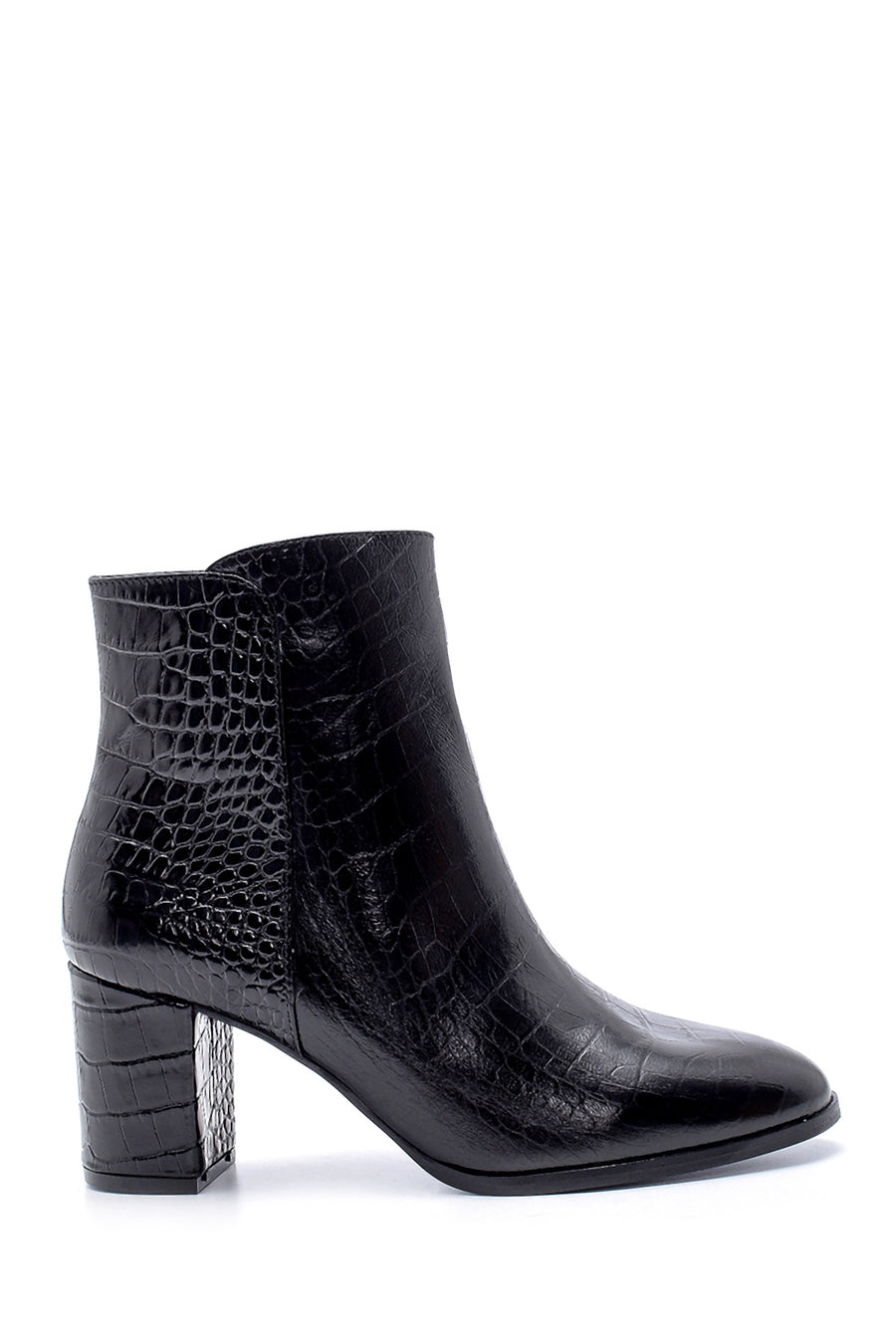 Women's Leather Crocodile Patterned Boots 20WFD1386E3 | Derimod