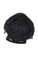 Woman Black Long-Strap Accessory-Detail Fabric Shoulder Bag | Derimod