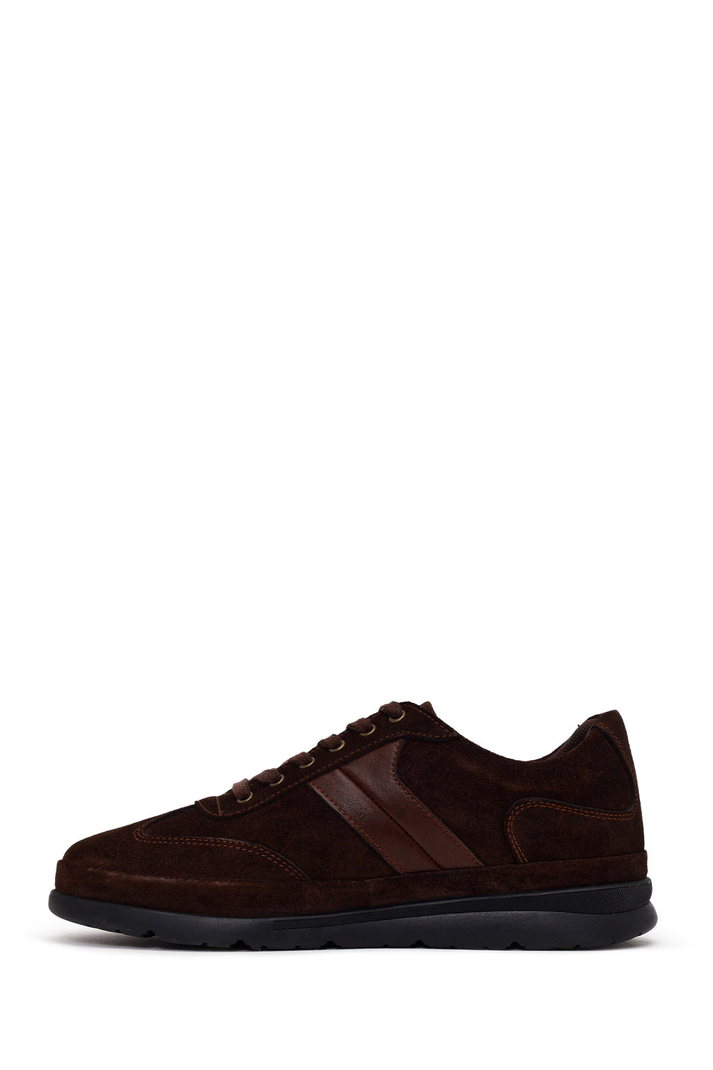 Erkek Kahverengi Bağcıklı Süet Deri Sneaker