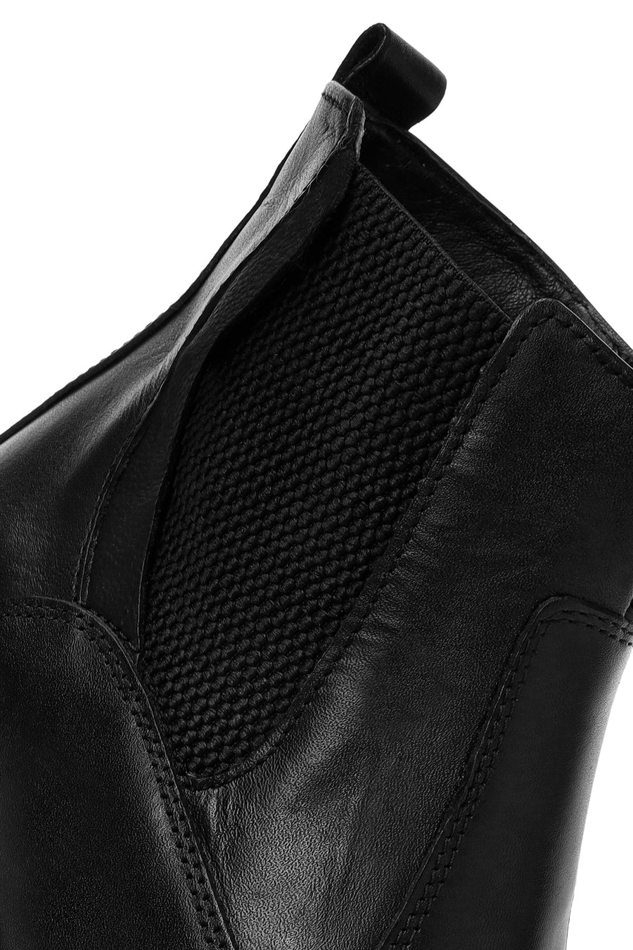 Men's Black Zippered Leather Casual Boots