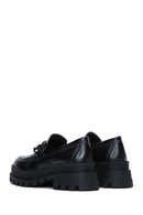 Women's Black Thick Soled Masculine Loafer | Derimod