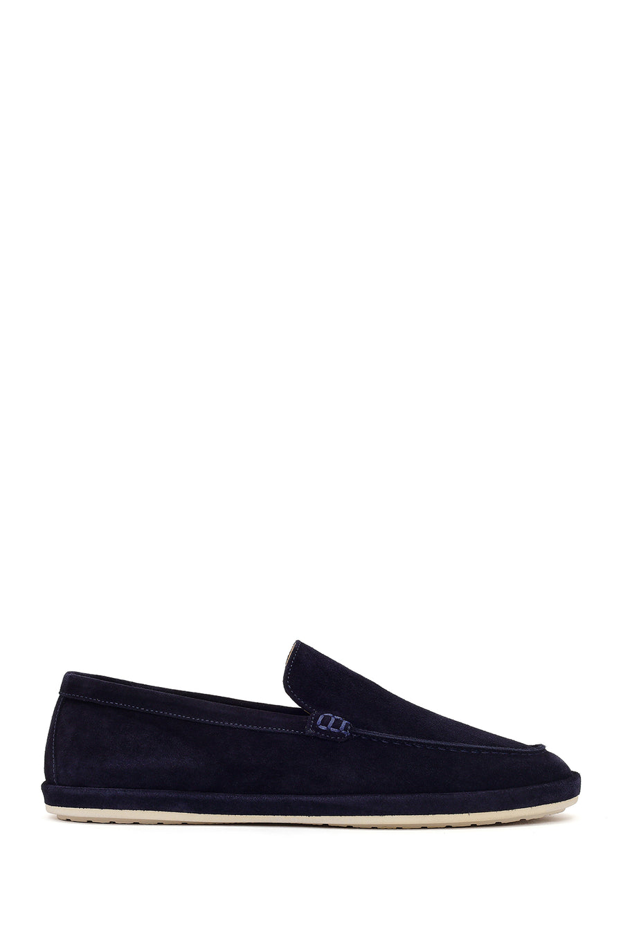 Men's Navy Blue Suede Leather Loafer 26SFD612310 | Derimod