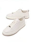 Erkek Beyaz Bağcıklı Deri Sneaker | Derimod