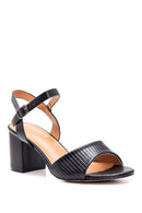 Women's Black Thick Heeled Sandals | Derimod