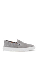 Men's Gray Suede Leather Sports Loafer | Derimod