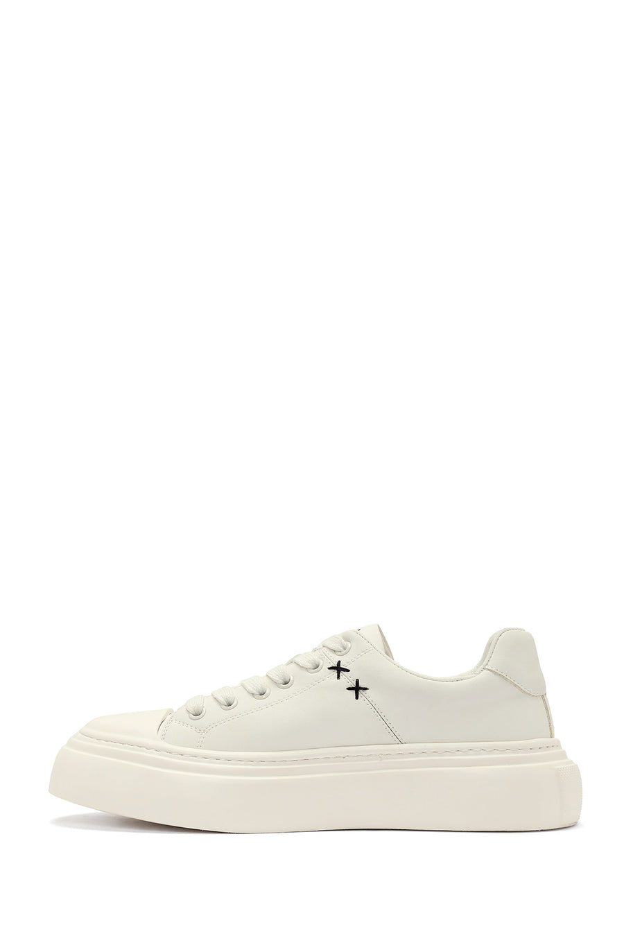 
Men's White Lace-Up Leather Sneaker
