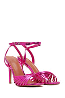 Women's Pink Ankle Strap Thin Heel Sandals | Derimod