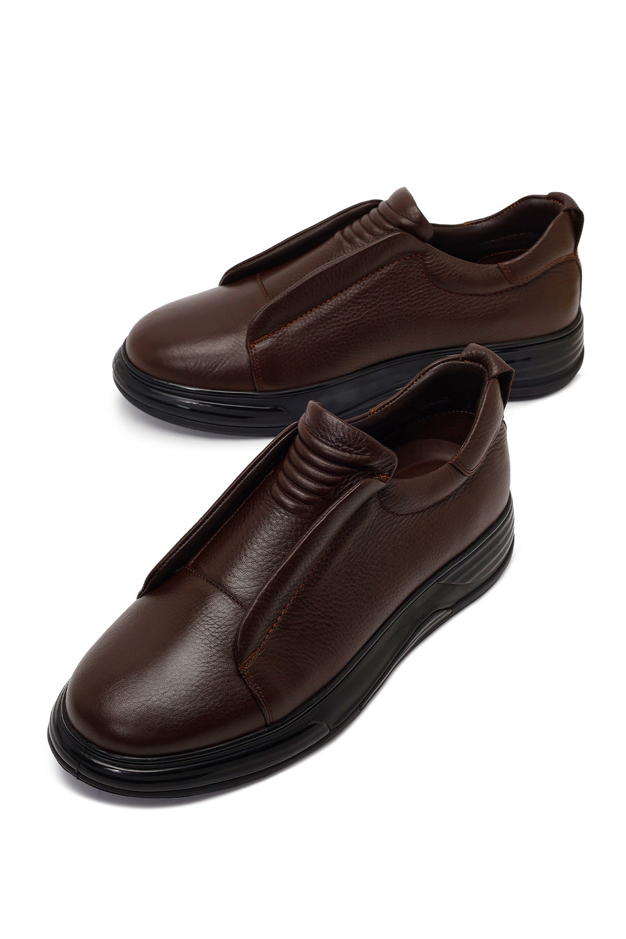 Erkek Kahverengi Deri Sneaker