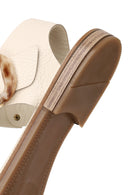 Women's Beige Leather Ankle Buckle Sandals | Derimod