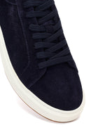 Men's Navy Blue Lace-up Suede Leather Sneaker | Derimod