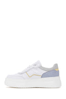 Women's White Leather Thick Soled Sneaker | Derimod