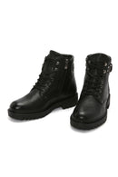 Men's Black Leather Zippered Casual Boots | Derimod