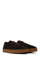 Male Brown Lace-Up Thick-Soled Suede Leather Sneaker | Derimod