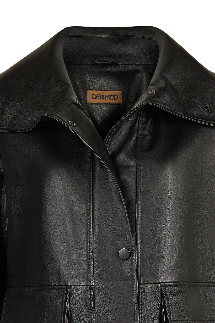 Stefan Woman Black A-Line Leather Jacket