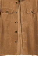 Osimhen Male Beige Suede Leather Shirt Jacket | Derimod