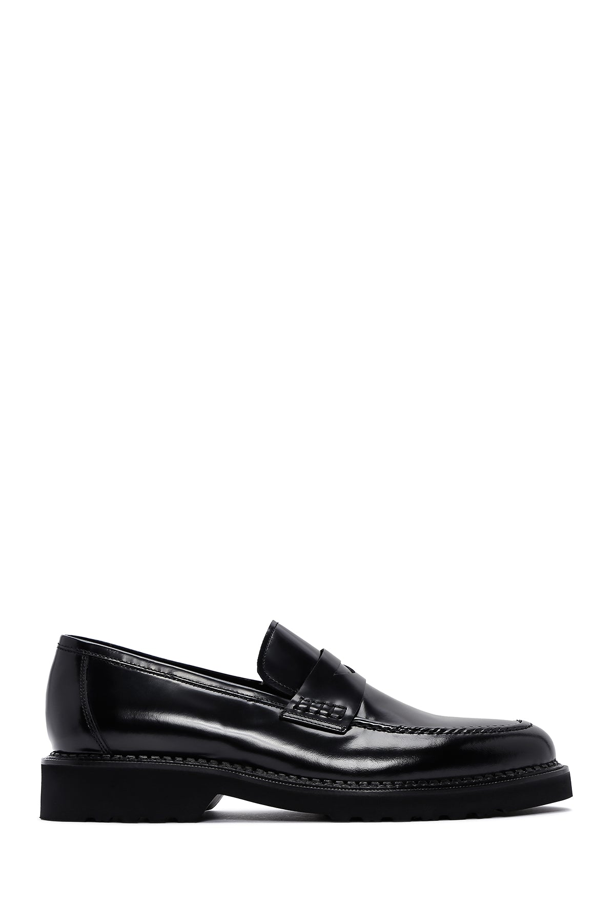 Erkek Siyah Rugan Deri Casual Loafer