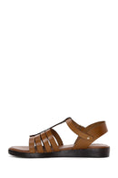 Women's Tan Ankle Strap Leather Bodrum Sandals | Derimod