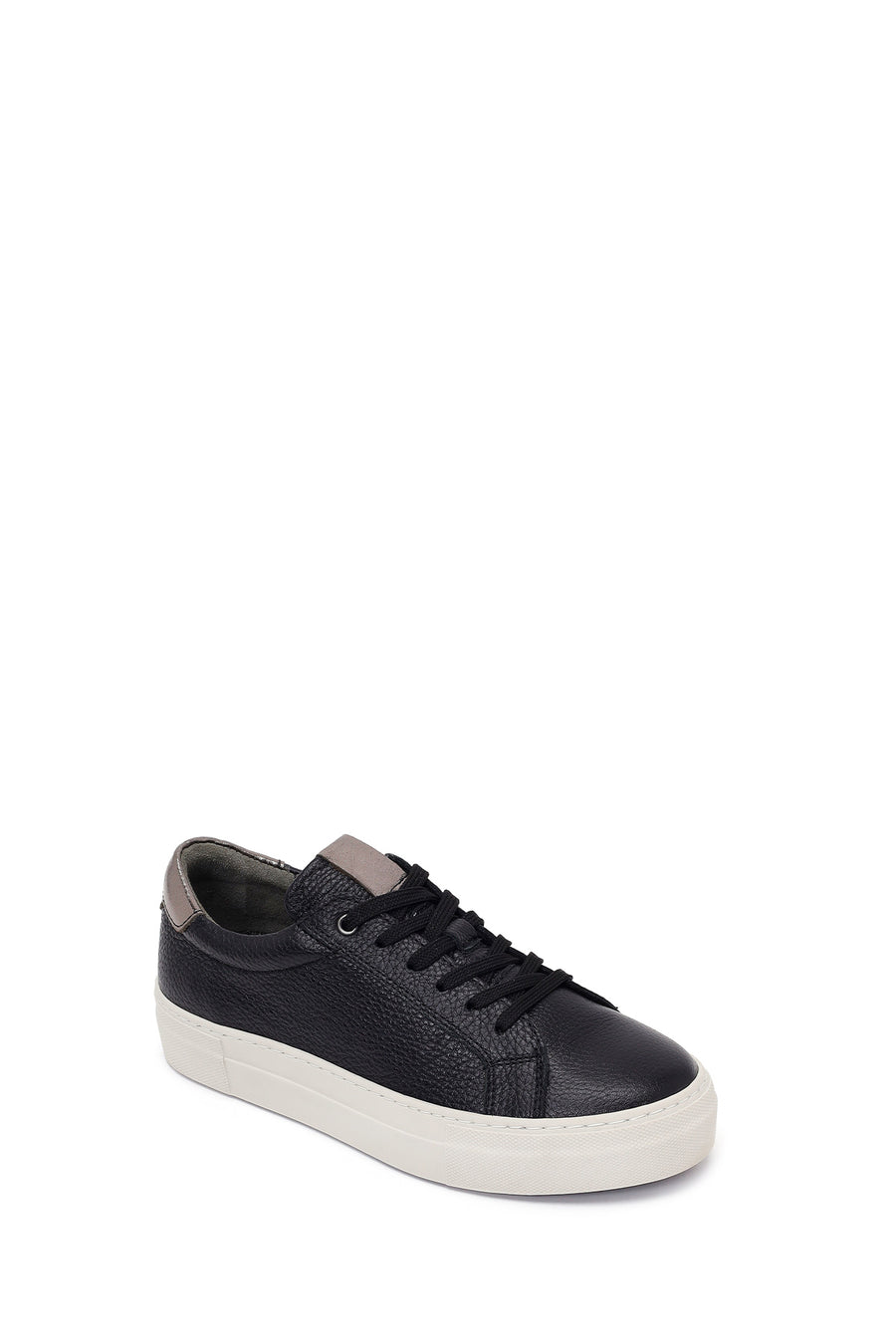 Kadın Siyah Bağcıklı Deri Sneaker