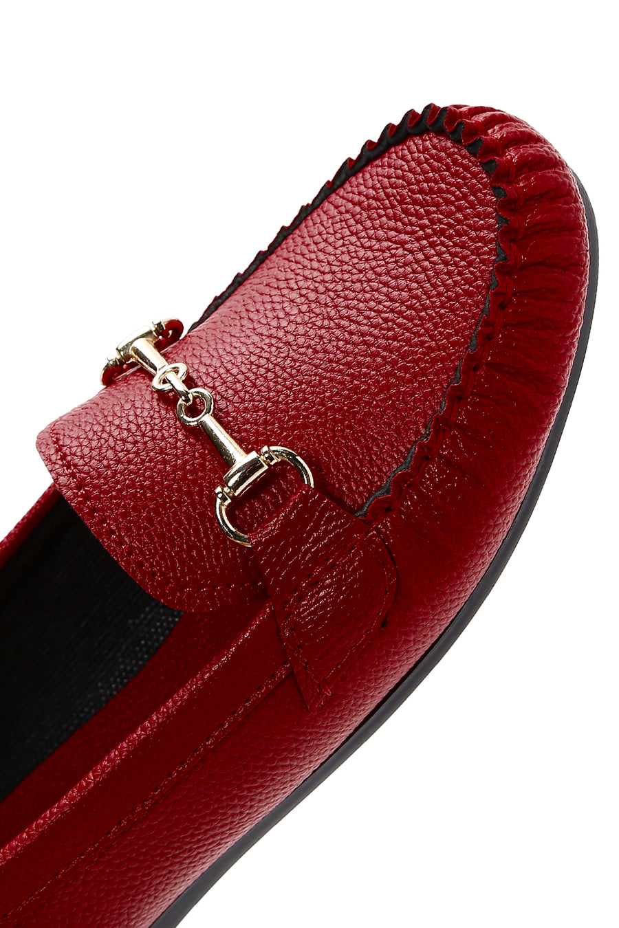 Kadın Kırmızı Toka Detaylı Loafer