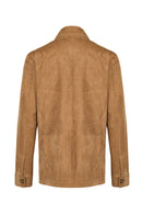 Osimhen Male Beige Suede Leather Shirt Jacket | Derimod