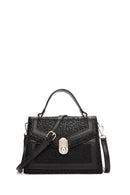 Women's Black Long Strap Printed Shoulder Bag | Derimod