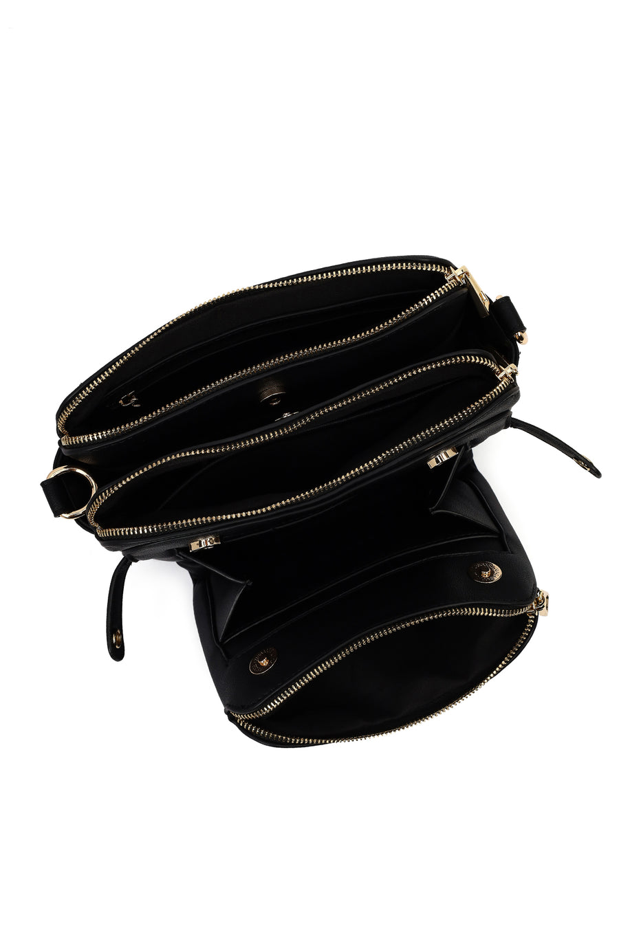 Woman Black Long-Strap Crossbody Bag