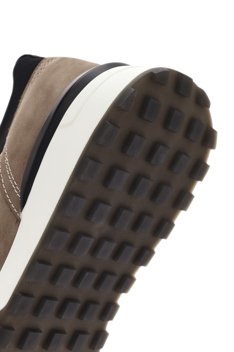 Erkek Bej Kalın Tabanlı Bağcıklı Deri Casual Sneaker