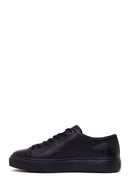 Erkek Siyah Bağcıklı Kalın Tabanlı Deri Sneaker | Derimod