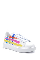 Kadın Deri Renkli Şeritli Sneaker | Derimod