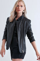 Lena Women's Leather Jacket | Derimod