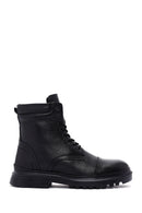 Men's Black Zippered Leather Boots | Derimod