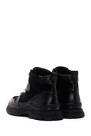 Men's Black Suede Detailed Casual Leather Boots | Derimod