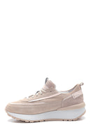 Women's Leather Suede High Sole Sneaker | Derimod