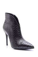 Women's Snakeskin Patterned Leather Bootie | Derimod