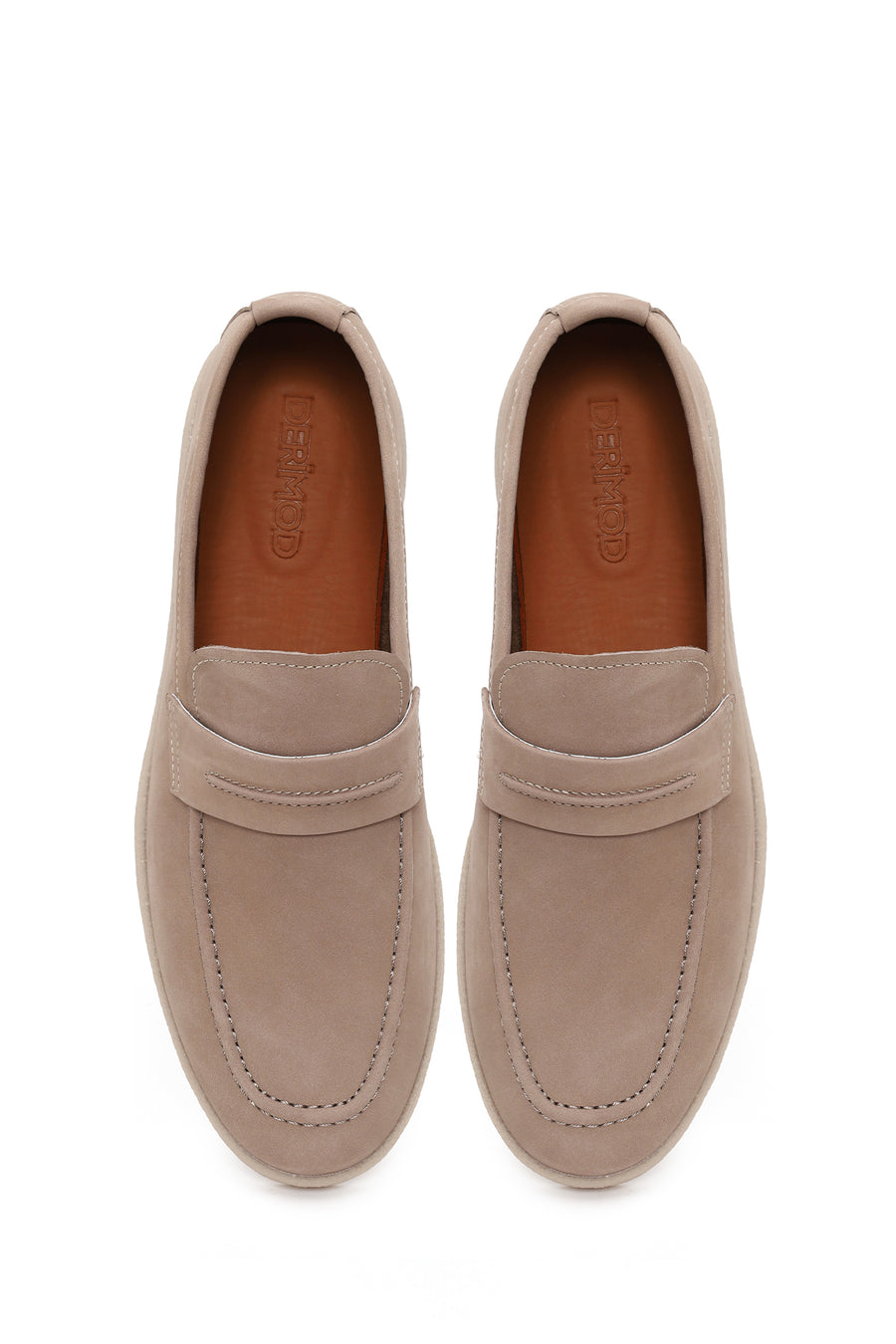 Male Beige Nubuck Leather Loafer