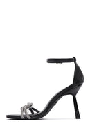 Women's Black Stone Ankle Strap Thin Heel Sandals | Derimod