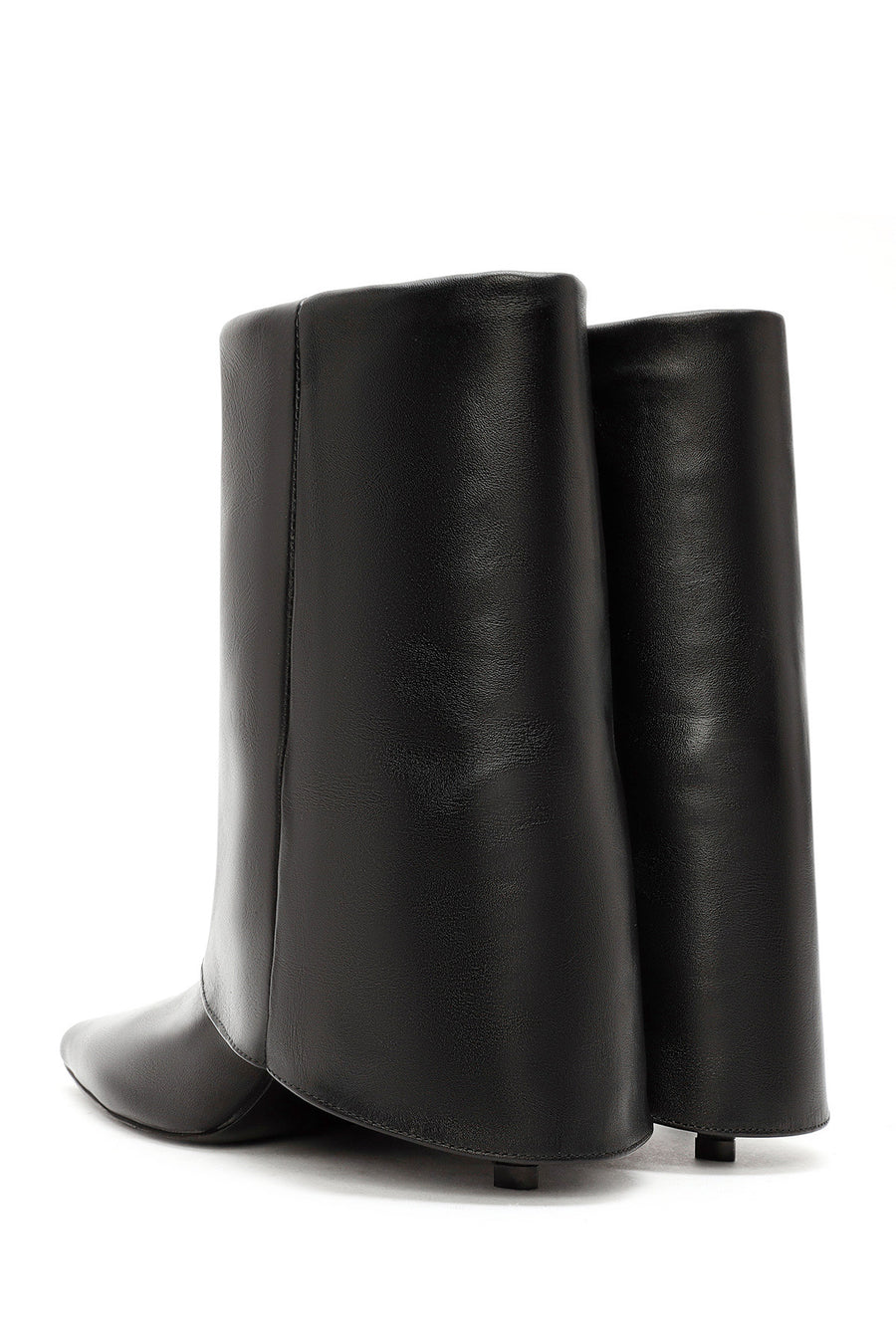 Women's Black Thin Heeled Leather Boots