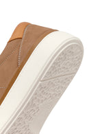 Men's Beige Lace-Up Thick-Soled Nubuck Leather Sneakers | Derimod