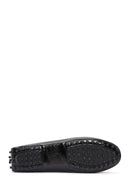 Woman Black Buckle-Detail Leather Loafer | Derimod