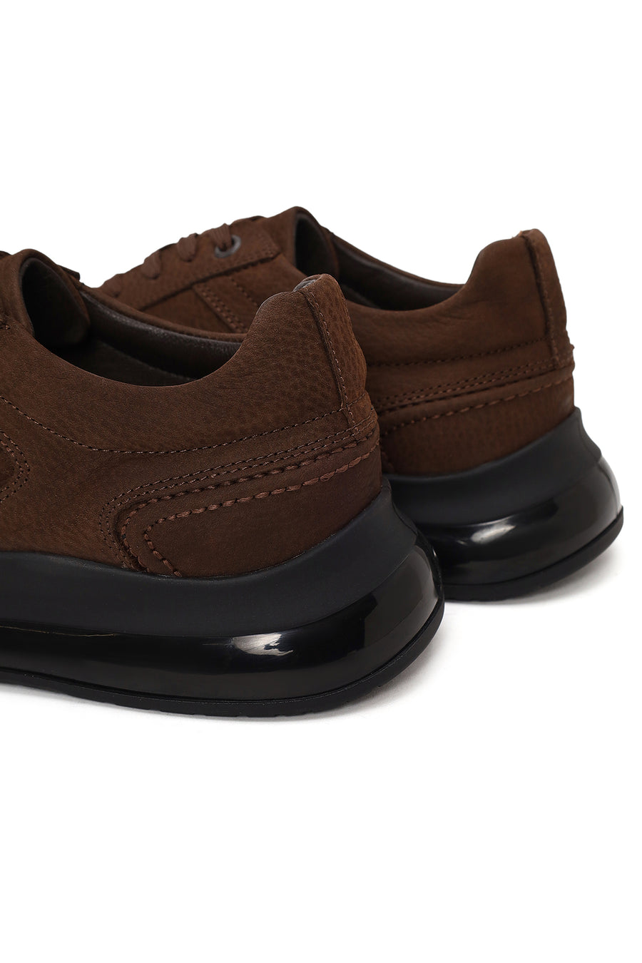 Male Brown Lace-Up Nubuck Leather Sneaker